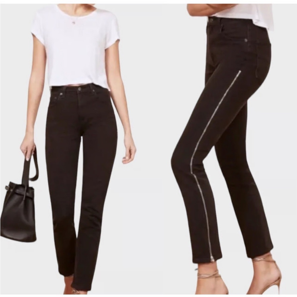 Reformation Black Skinny Jeans with Zipper Detail -size 27 - excellent condition